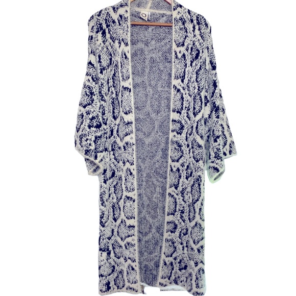 Anthropologie Akemi and Kin Sigrid Python Print Duster Cardigan Sweater - Picture 2 of 9